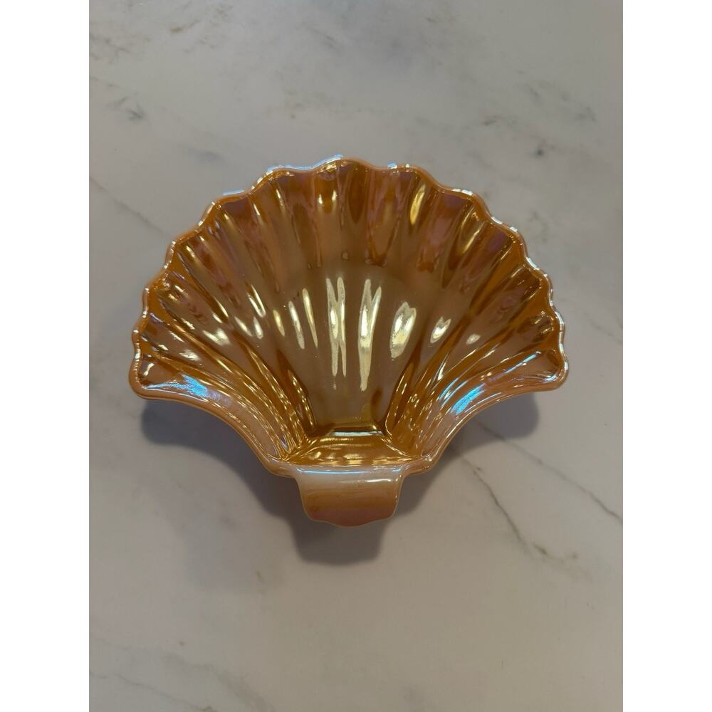 VTG Fire King anchor, hocking Iridescent Shell Catch All bowl trinket dish 7x7